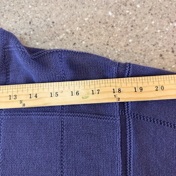 Vintage IZOD Men's Cable Knit Sweater XL 100% Cotton Purple - Picture 4 of 9